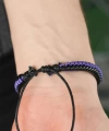 Shoecide Mor Deri Erkek Bileklik
