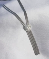 Shoecide 316l Çelik Gümüş Renk İtalyan Zincir Madalyon Sallantı Model İncili Kadın Kolye