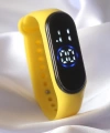 Shoecide Sarı Renk Silikon Kordon Led Dokunmatik Saat