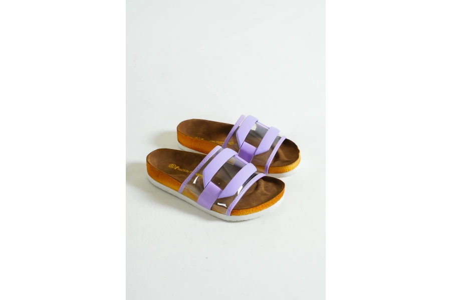 Shoecide Lux Kadın Lila Tokalı Tek Bant Terlik&sandalet 005