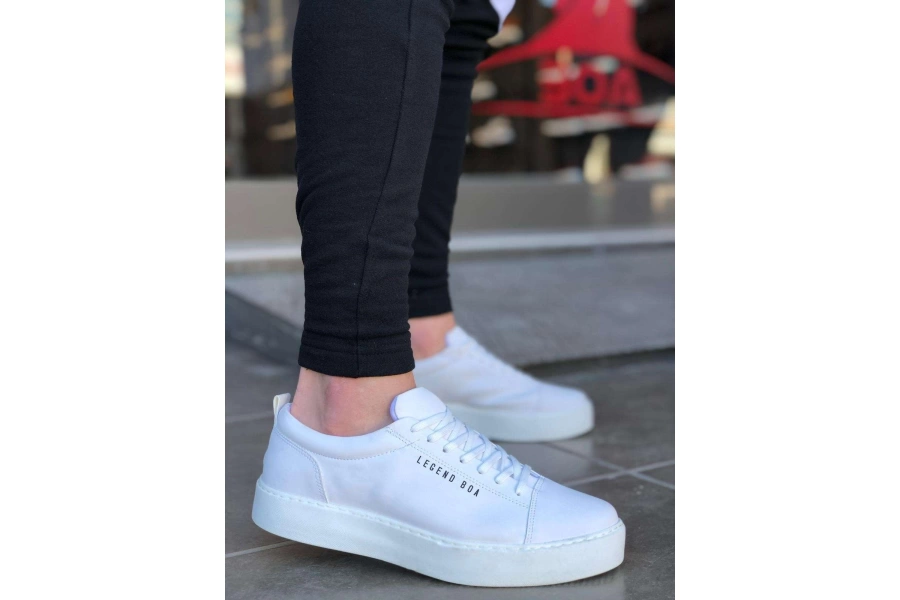 Shoecide Bbo0104 Bağcıklı Beyaz Cilt Deri Spor Klasik Erkek Ayakkabı