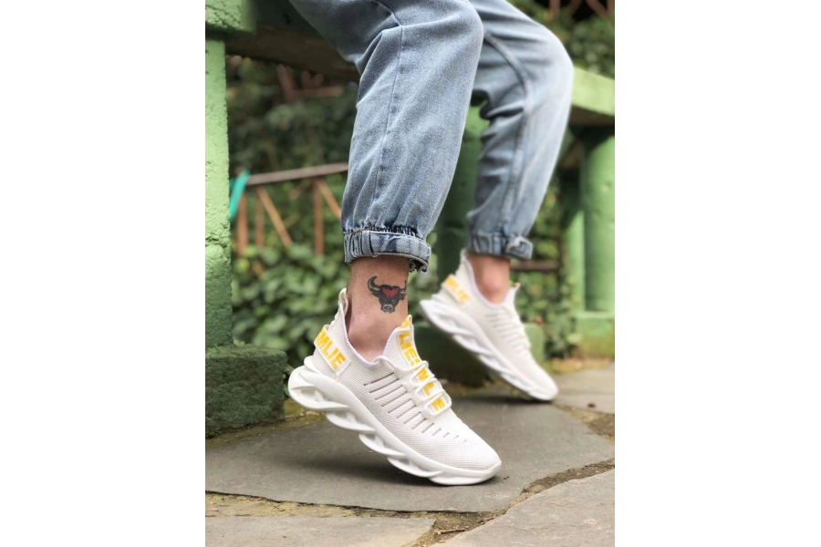 Shoecide Bbo0602 Phantom Yüksek Taban Tarz Sneakers Beyaz Erkek Spor Ayakkabısı
