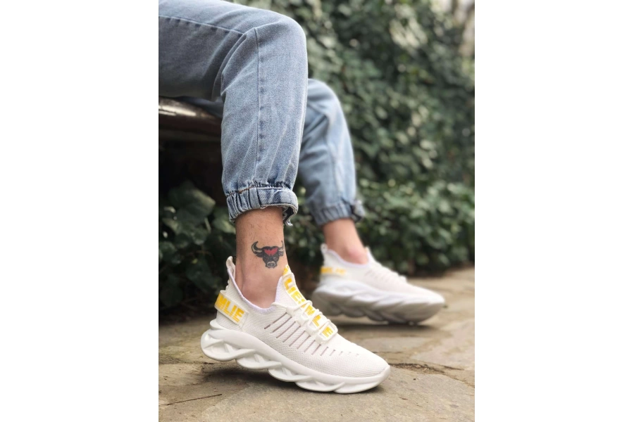 Shoecide Bbo0602 Phantom Yüksek Taban Tarz Sneakers Beyaz Erkek Spor Ayakkabısı