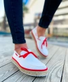 Shoecide Shch311 Espadril Erkek Ayakkabı Beyaz/kırmızı