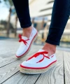 Shoecide Shch311 Espadril Erkek Ayakkabı Beyaz/kırmızı