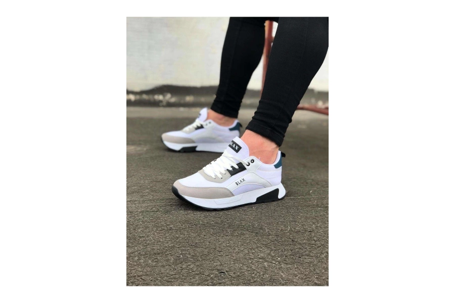 Shoecide Wg204 Beyaz Siyah Erkek Spor Ayakkabı
