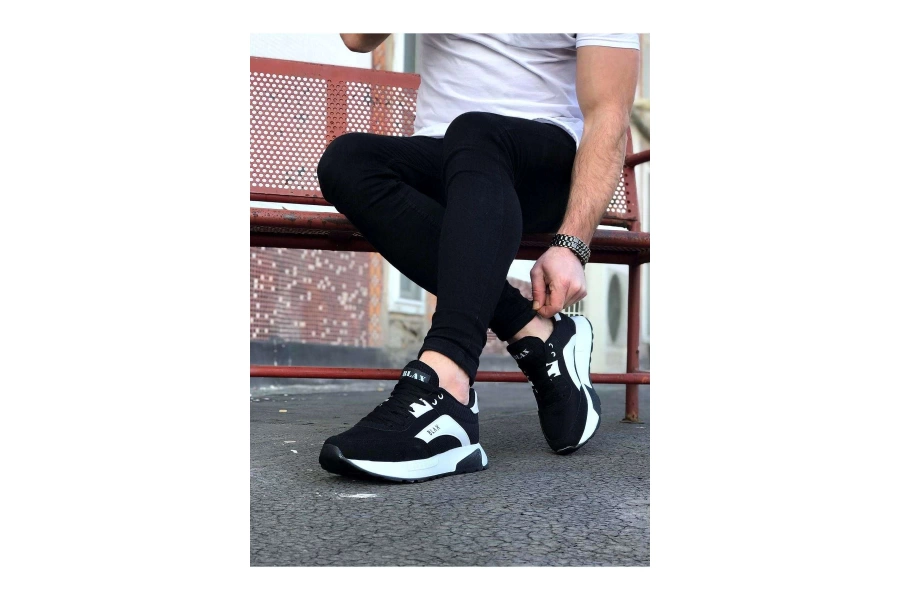 Shoecide Wg204 Siyah Beyaz Erkek Spor Ayakkabı