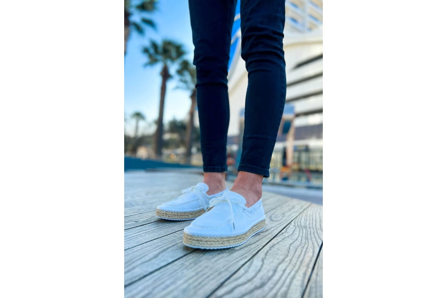 Shoecide Shch311 Espadril Erkek Ayakkabı Beyaz