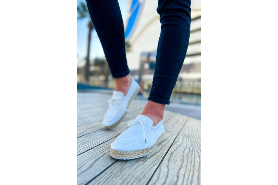 Shoecide Shch311 Espadril Erkek Ayakkabı Beyaz