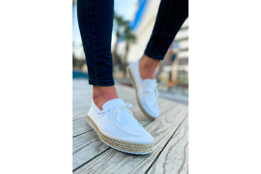 Shoecide Shch311 Espadril Erkek Ayakkabı Beyaz