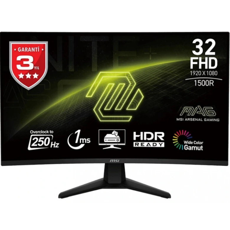 31.5 MSI MAG 32C6X 1MS 250HZ FHD CURVE 1500R VA ADAPTIVE-SYNC GAMING MONITOR