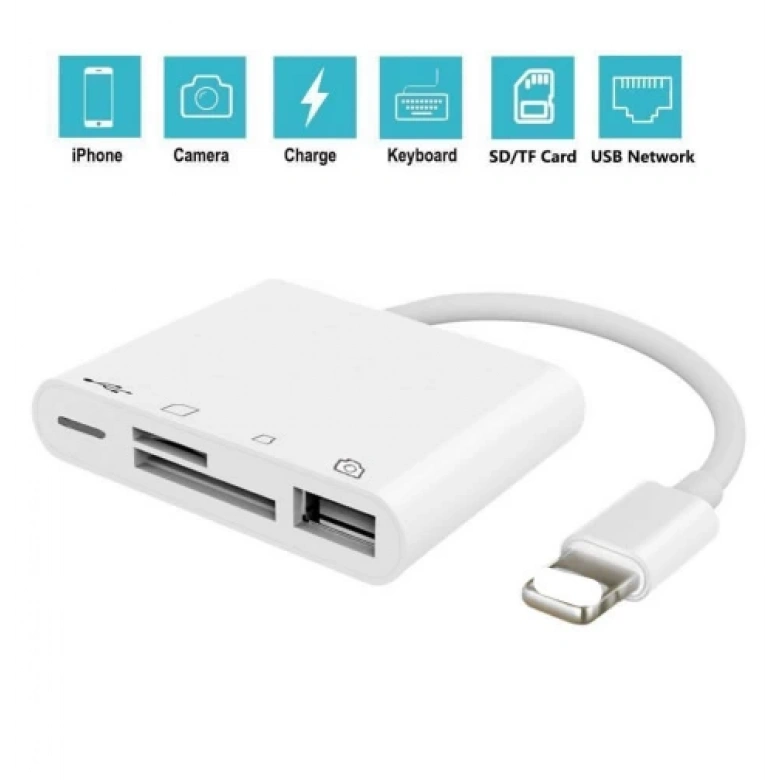 4in1 İPhone,İPad Lightning To Tf,Sd Card Usb Kamera Adaptörü NK108L