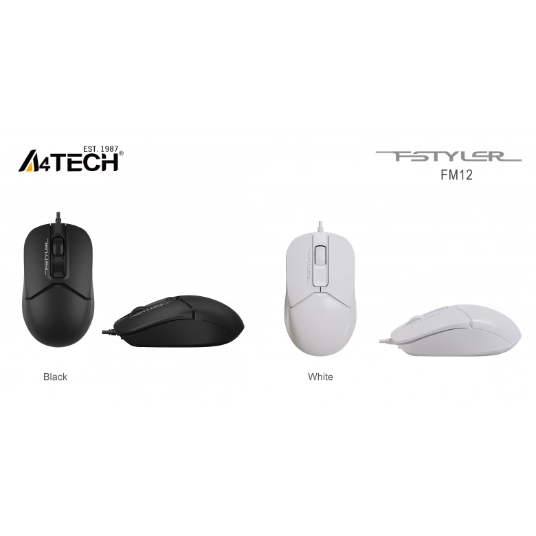 A4 TECH FM12 OPTIK MOUSE USB SİYAH 1200 DPI
