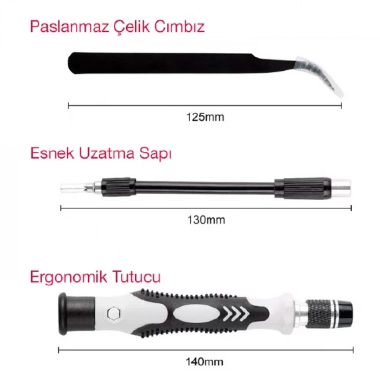 ALLY 117 Parça Profesyonel Cep Telefonu Tablet Laptop Tamir Seti Tornavida Seti