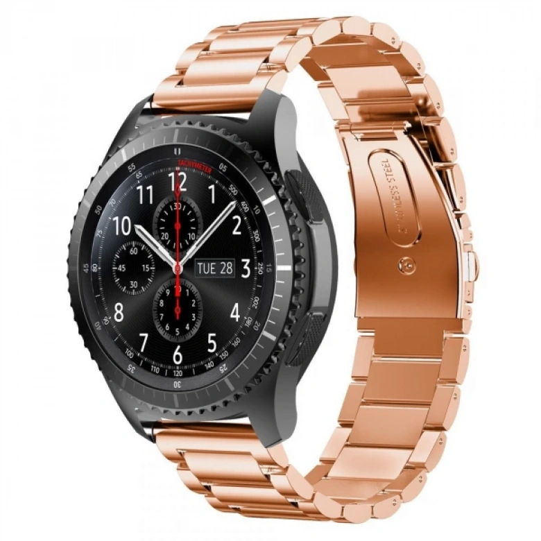 Ally 22mm Gear S3 Watch 4 46mm Paslanmaz Çelik 3 Bakla Kayış