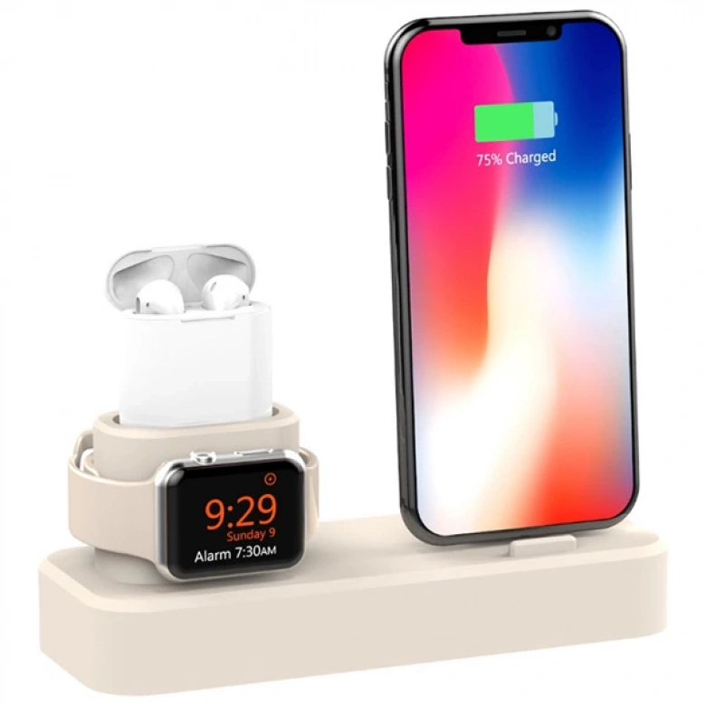 Ally 3in1 Charging Base İPhone+ İwatch+ İPods Silikon Şarj Standı