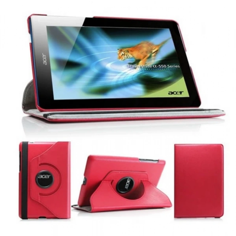 Ally Acer Iconia Tab B1-A71 360 Derece Dönebilen Deri Stand & Kılıf