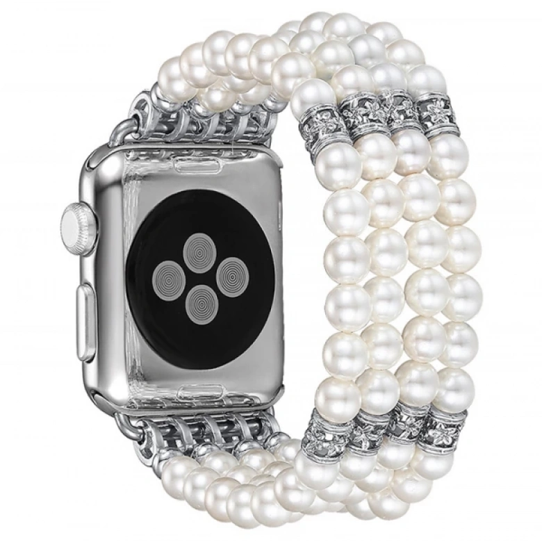 Ally Apple Watch 7-8 41mm 6-5-4 40mm Boncuk Taşlı Kordon Kayış 3-2-1 38mm