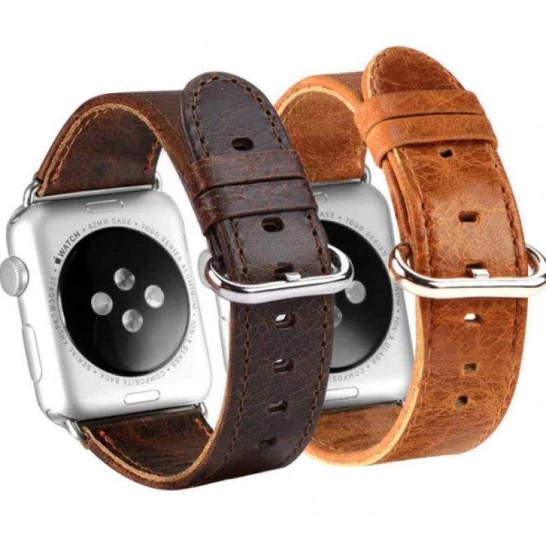 Ally Apple Watch 7-8 45mm 6-5-4 44mm Kordon Kayış Retro Deri 3-2-1 42mm