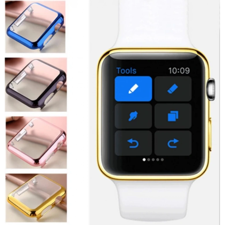 Ally Apple Watch İçin 42mm 2,3 Lazer Kaplama Ultra Slim Şeffaf Silikon Kılıf
