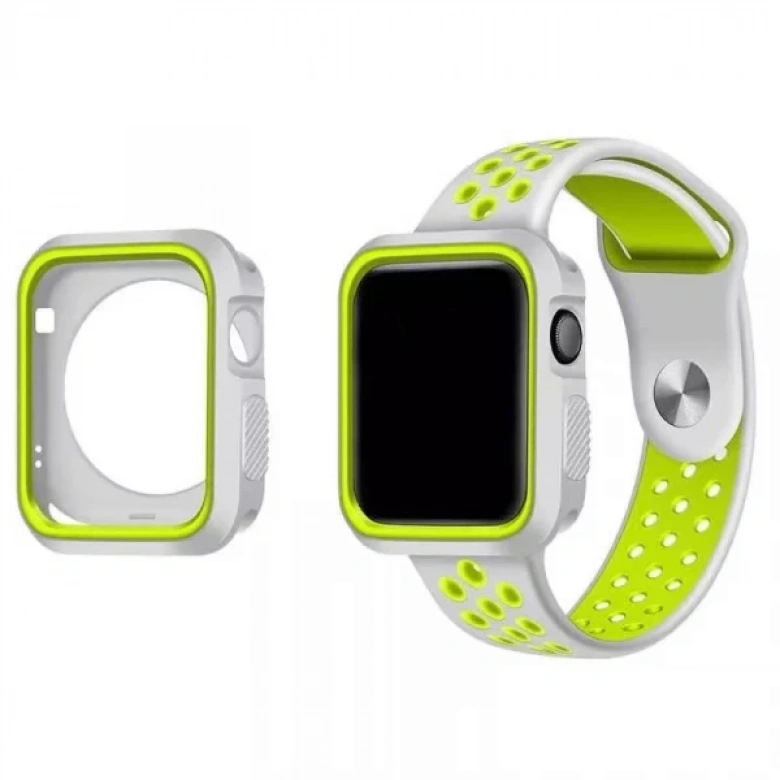 Ally Apple Watch İçin 42mm 2,3 Nike Style Çift Renk Silikon Kılıf