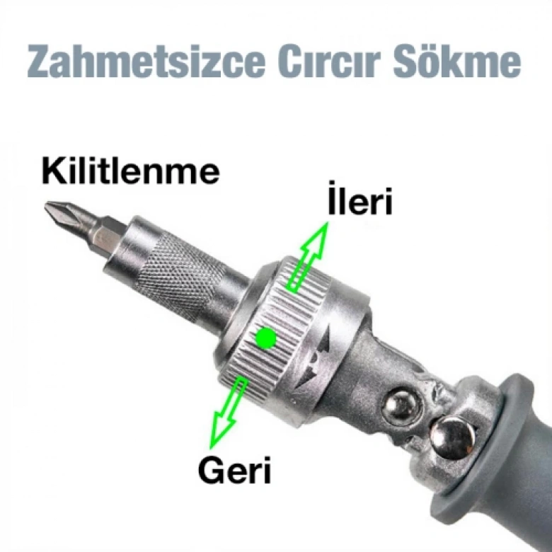 Ally FO-9005X 11 Parça Profesyonel Oynar Esnek Başlıklı Cırcır Lokma Tornavida Tamir Seti
