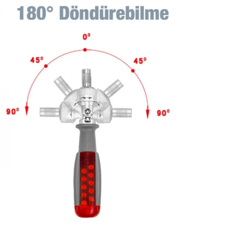 Ally FO-9005X 11 Parça Profesyonel Oynar Esnek Başlıklı Cırcır Lokma Tornavida Tamir Seti