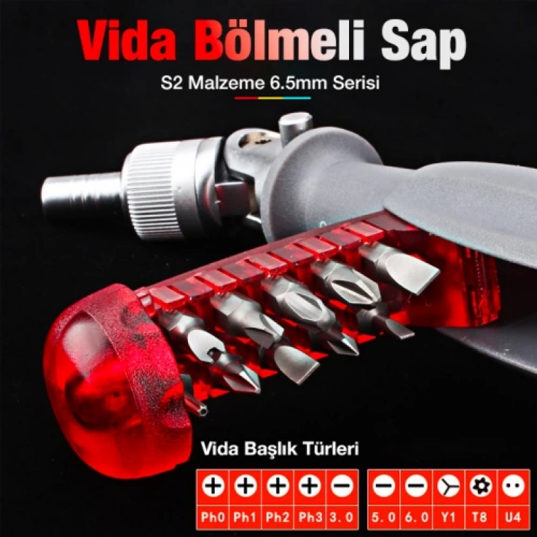 Ally FO-9005X 11 Parça Profesyonel Oynar Esnek Başlıklı Cırcır Lokma Tornavida Tamir Seti