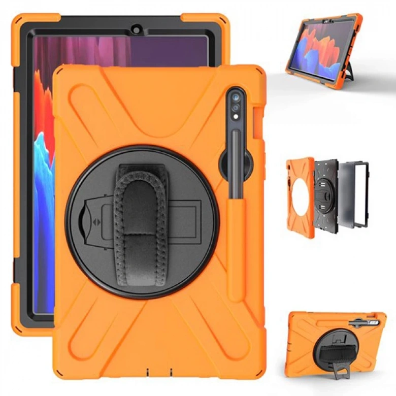 ALLY GALAXY TAB S8 Plus S7 Plus S7 FE T970 T975 T976 Kılıf Shockproof 3 Katmanlı Standlı Zırh Kılıf