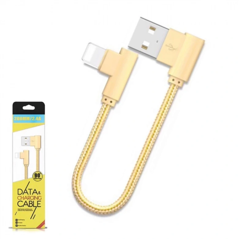 Ally İphone Lightning Eğik Başlı Halat Usb Kablo 20cm