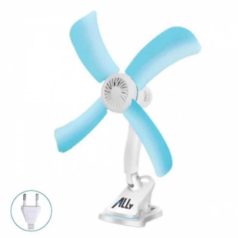 ALLY Klipsli Masaüstü Mini Vantilatör Fan 5 Yaprak 2024 Versiyon