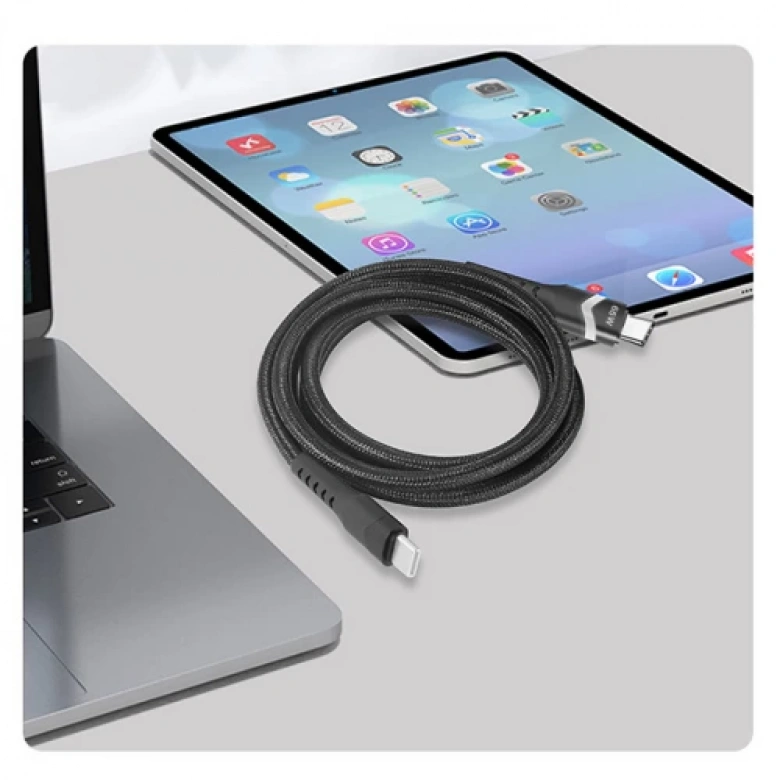 ALLY Led Işıklı 65W Type-C To Type-C Hızlı Şarj Kablosu 1m