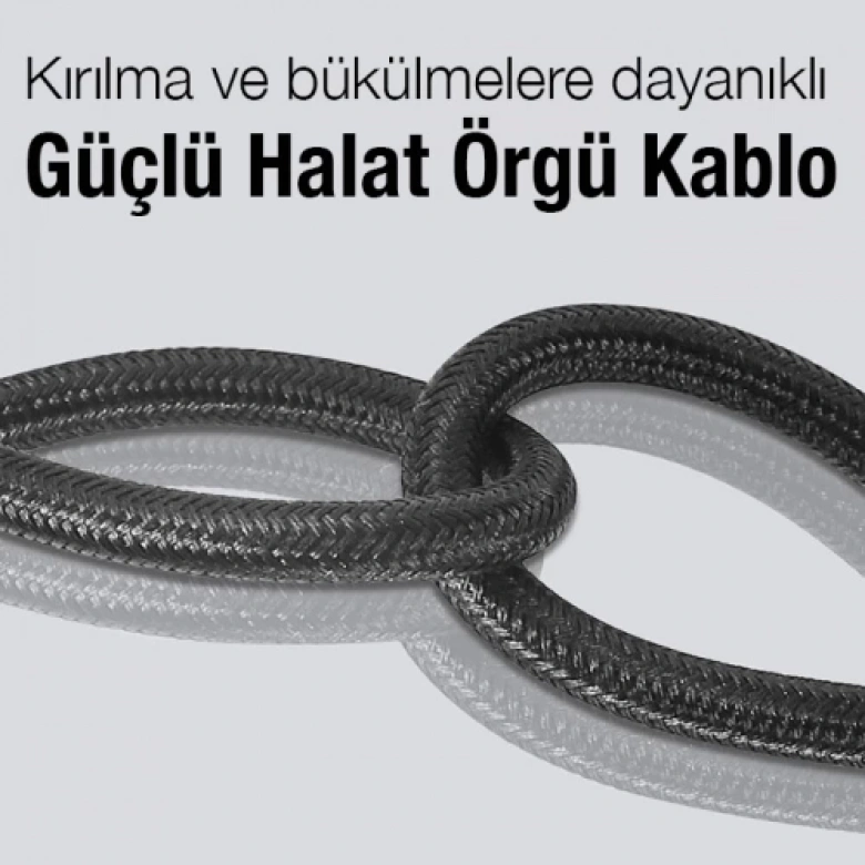 ALLY Led Işıklı 65W Type-C To Type-C Hızlı Şarj Kablosu 1m