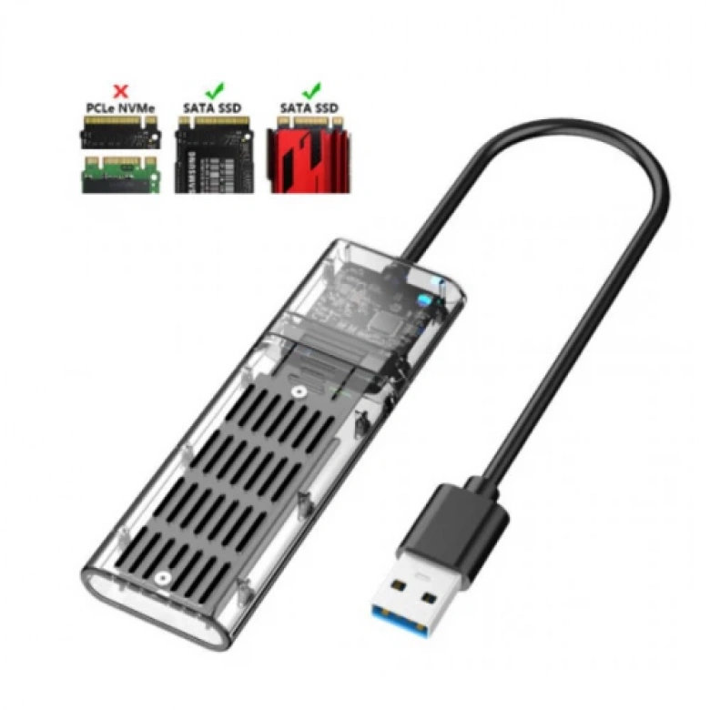 ALLY M.2 Sata USB 3.0 Gen1 SSD Harddisk Kutusu M.2 NGFF- JMS578 Kapaklı