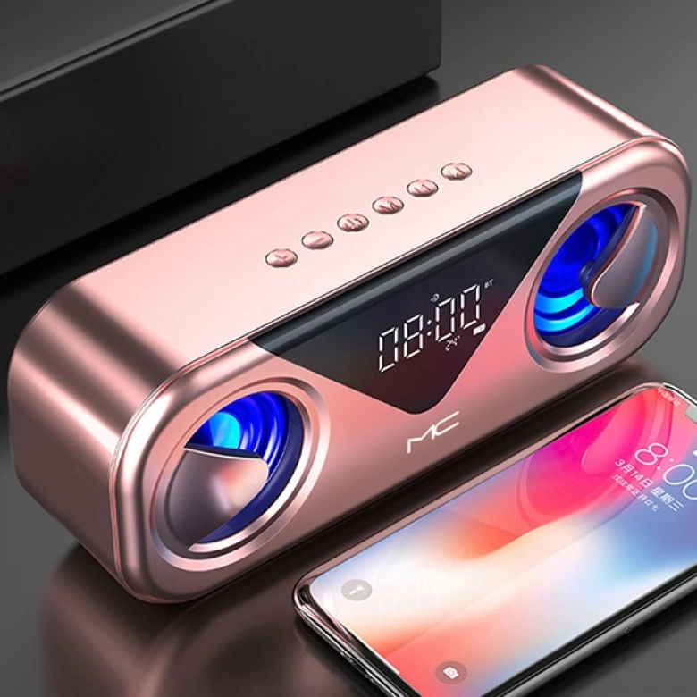 ALLY MC H9 Bluetooth Hoparlörler Speaker Subwoofer Soundbar Destekli Saat Led