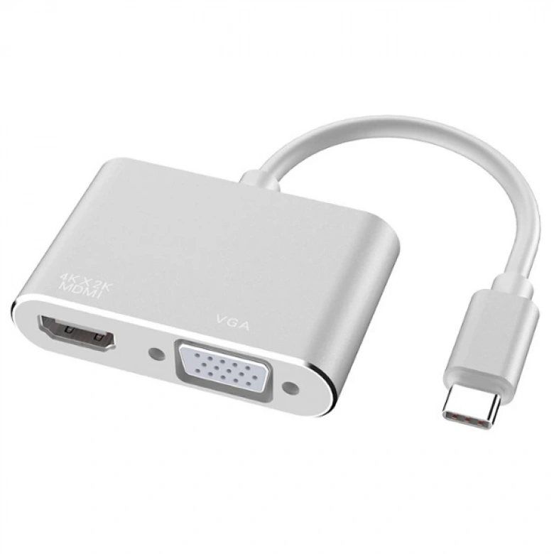 Ally Multiport Usb Type C To HDMİ+VGA HUB Çevirici Adaptör