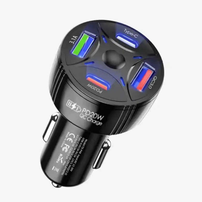 ALLY P48 4 in 1 PD20W + QC3.0 Araç İçi Çakmaklık Hızlı Şarj Başlığı