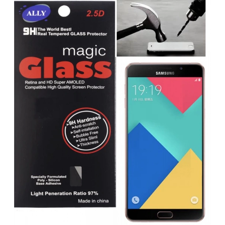 Ally Samsung Galaxy A9 Pro İçin  Kırılmaz Cam Ekran Koruyucu