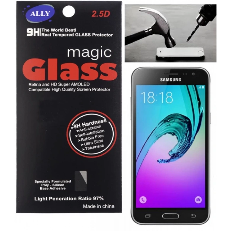 Ally Samsung Galaxy J3 J320 2016 İçin Tempered Kırılmaz Cam Ekran Koruyucu