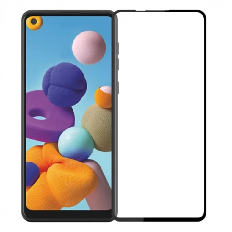 Ally Sm Galaxy A21-A21S 3D Full Glue Tempered Cam Ekran Koruyucu