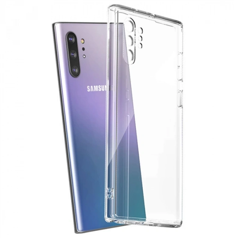 Ally SM Galaxy Note 10+ Plus (SM-N975F) Kılıf Kamera Korumalı Ultra İnce Şeffaf Silikon Kılıf