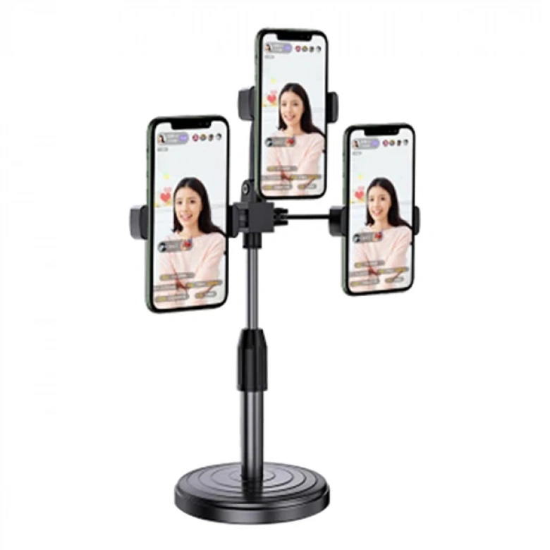 Ally Tripod Üçlü Telefon Tutucu Stand Youtuber, Canlı Yayın Selfie Tiktok Makeup