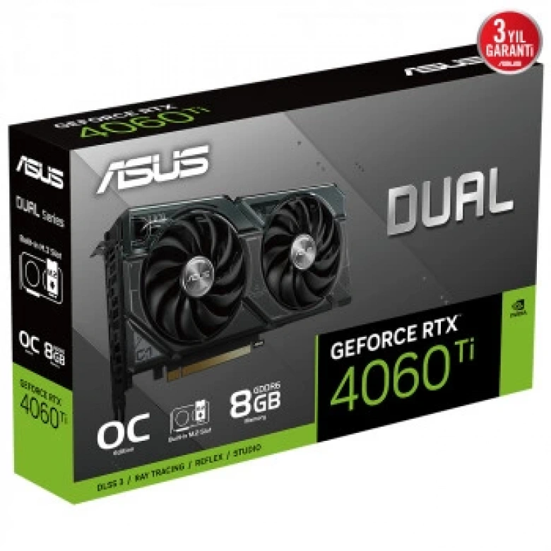 ASUS DUAL-RTX4060TI-O8G-SSD 8GB GDDR6 HDMI 3XDP DLSS3 128BİT
