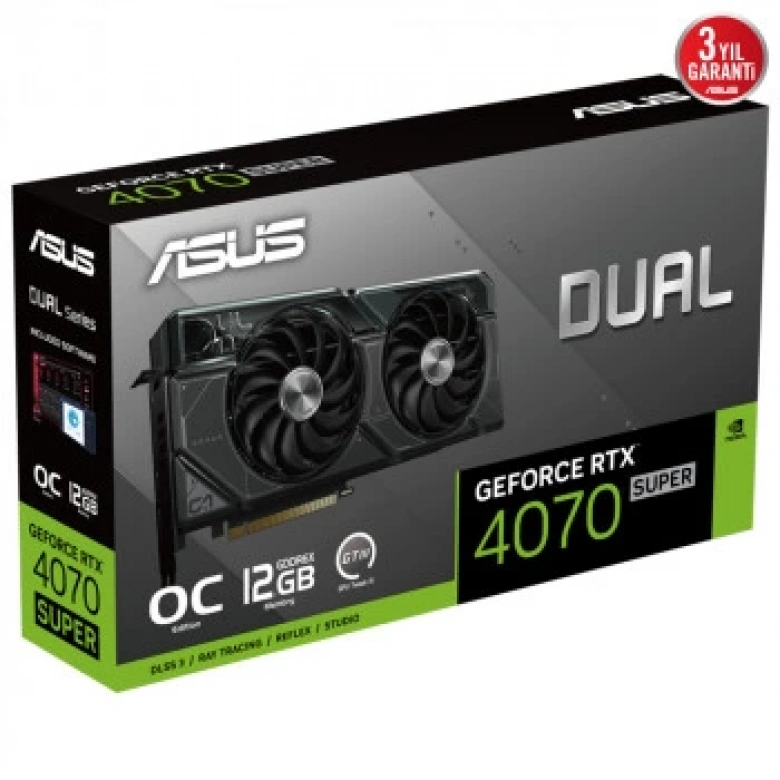 ASUS DUAL-RTX4070S-O12G GDDRX HDMI 3XDP DLSS3 192BİT