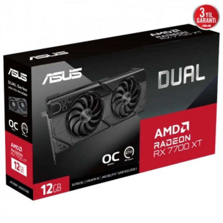 ASUS DUAL-RX7700XT-O12G RX 7700 XT 12GB GDDR6 HDMI DP 192BİT