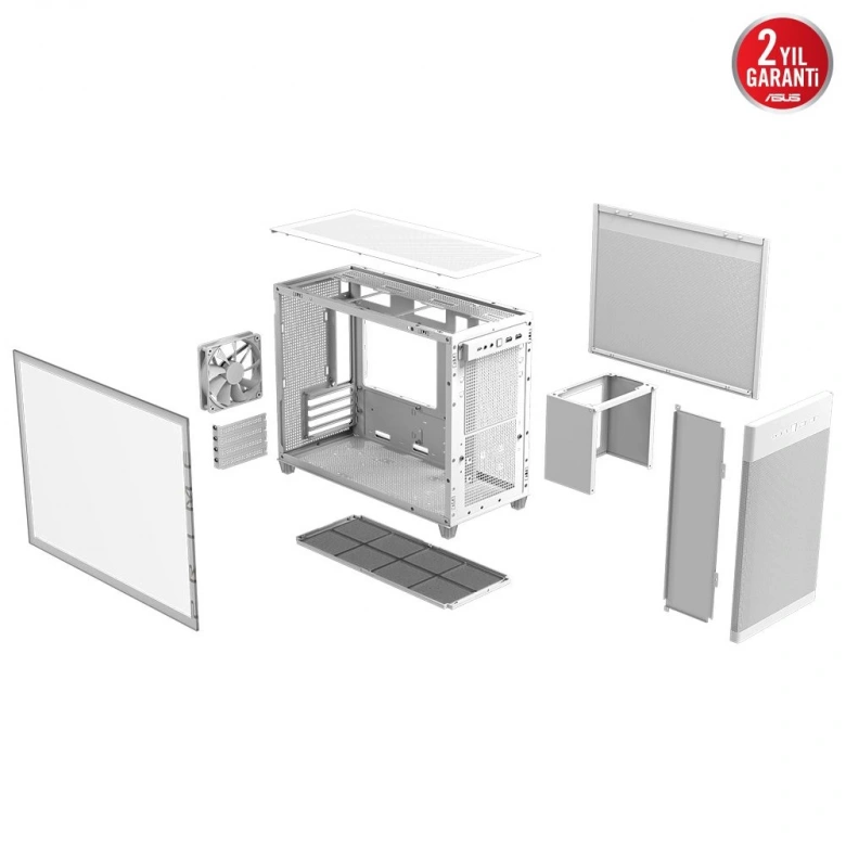 ASUS PRIME AP201 TEMPERED GLASS BEYAZ KASA