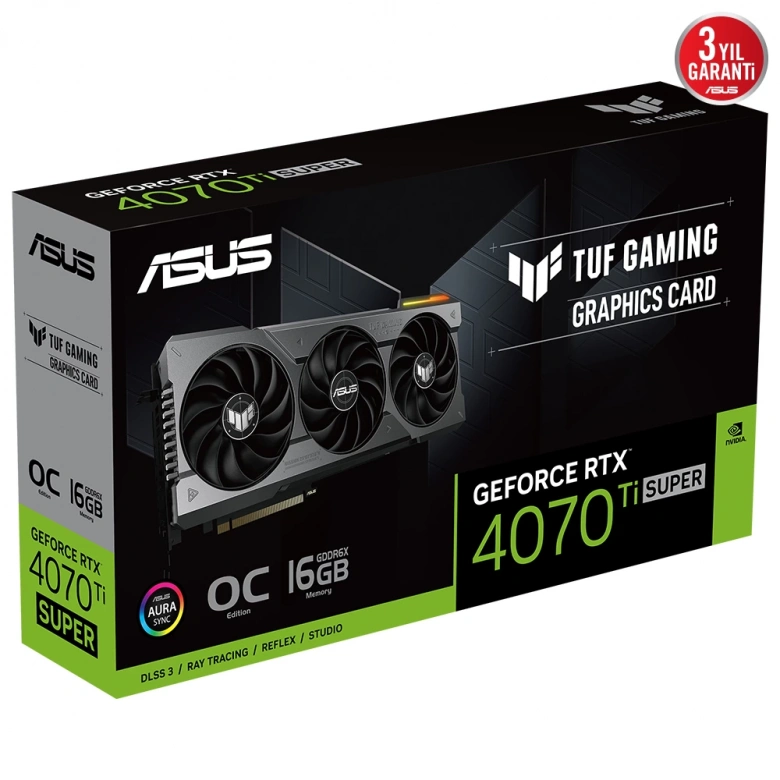 ASUS TUF-RTX4070TIS-O16G-GAMING 16GB GDDR6X DLSS3 HDMI DP 256BİT