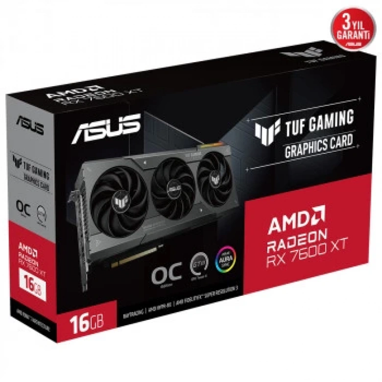 ASUS TUF-RX7600XT-O16G-GAMING RX 7600 XT 16GB GDDR6 HDMI 3XDP 128BİT