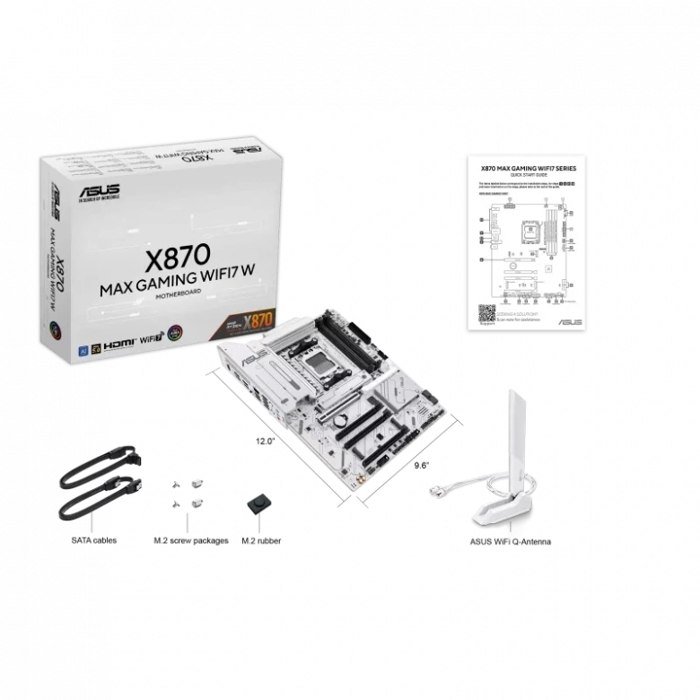 ASUS X870 MAX GAMING WIFI 7 AMD AM5 DDR5 ANAKART BEYAZ