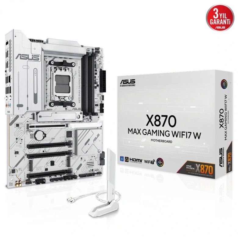 ASUS X870 MAX GAMING WIFI 7  AMD ANAKART BEYAZ